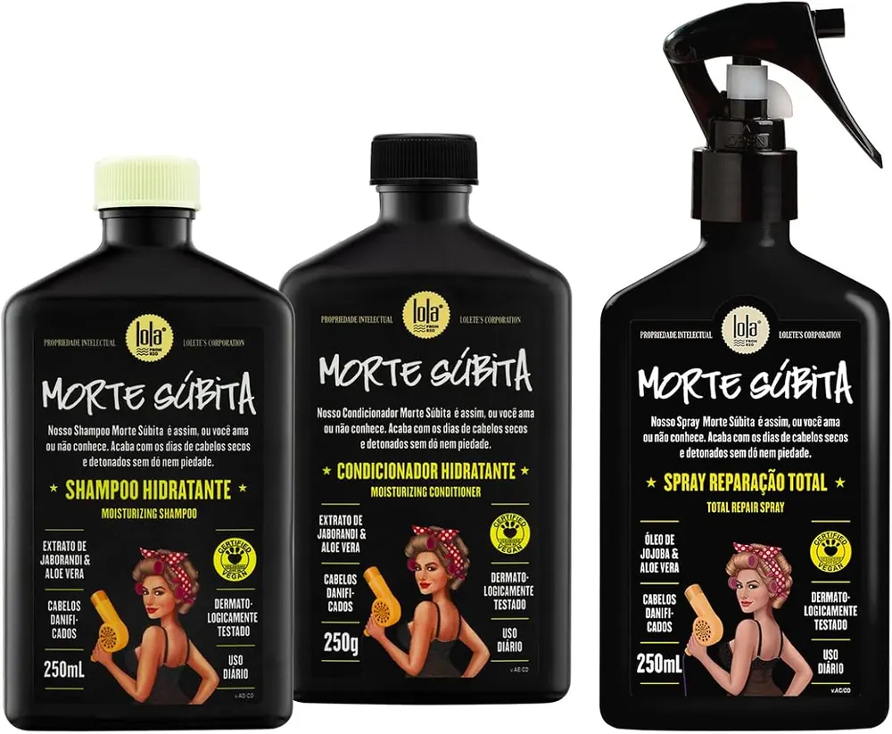 Lola Cosmetics Morte Súbita Kit Shampoo + Condicionador + Spray Reparador