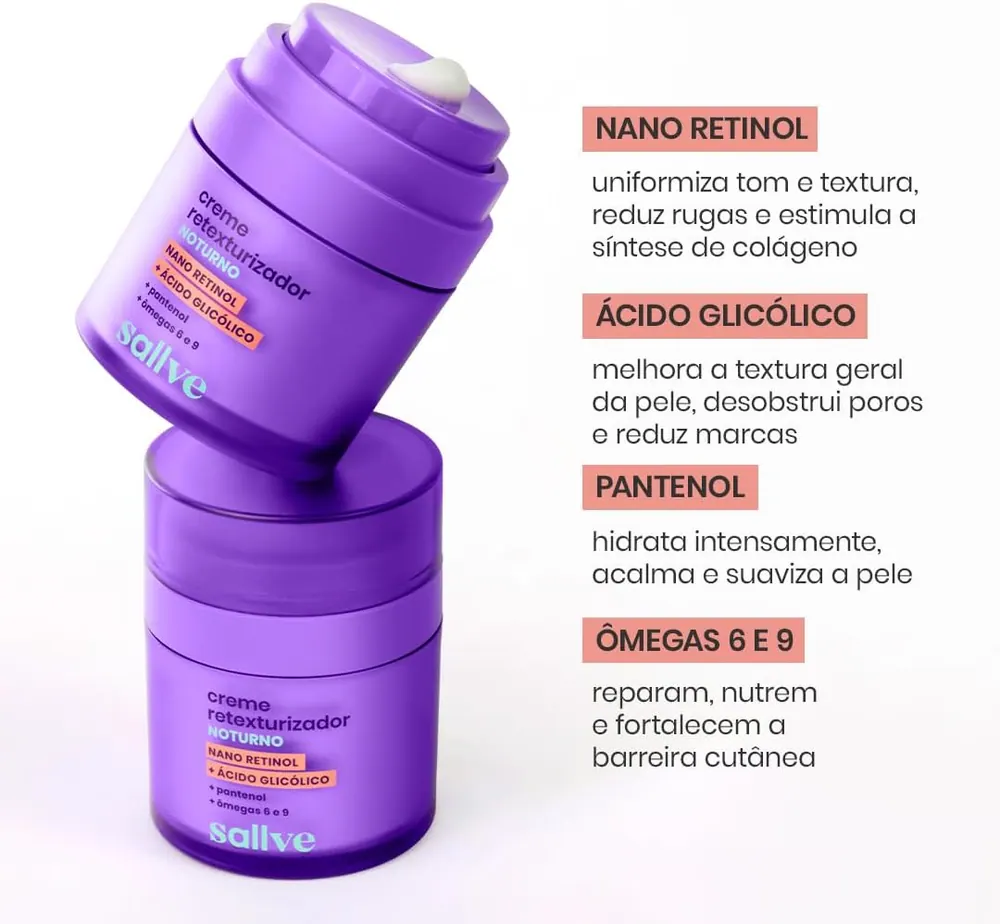 Sallve Creme Retexturizador Noturno 30g