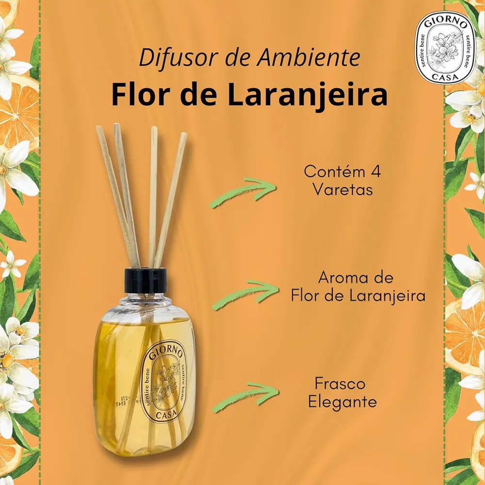 Giorno Casa Difusor de Varetas Flor de Laranjeira 150ml