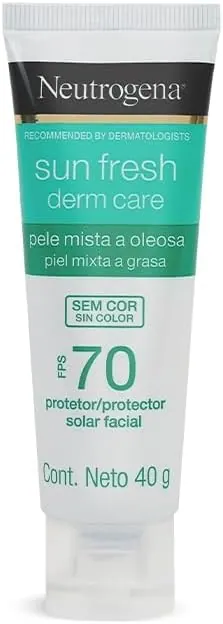 Neutrogena Sun Fresh Derm Care Protetor Solar Facial Sem Cor FPS 70 - 40g