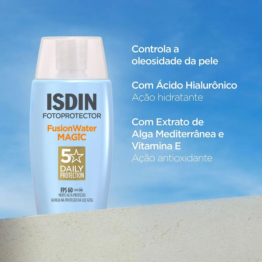 ISDIN Fusion Water 5 Stars Protetor Solar Facial FPS 60 Sem Cor 50ml