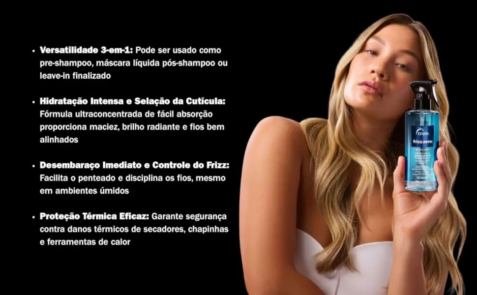 Frizz Zero: controle do frizz e efeito antiumidade
