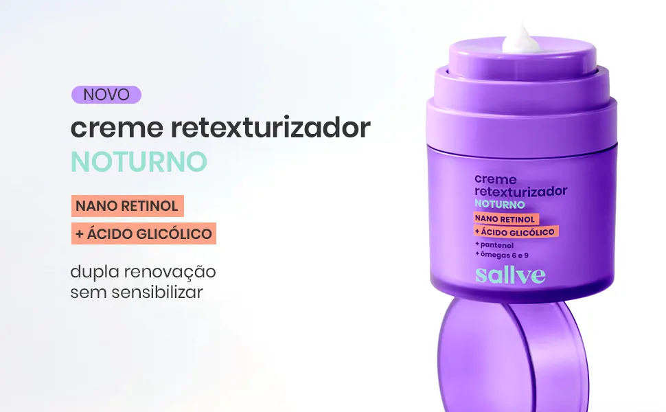 Creme retexturizador noturno com retinol e ácido glicólico