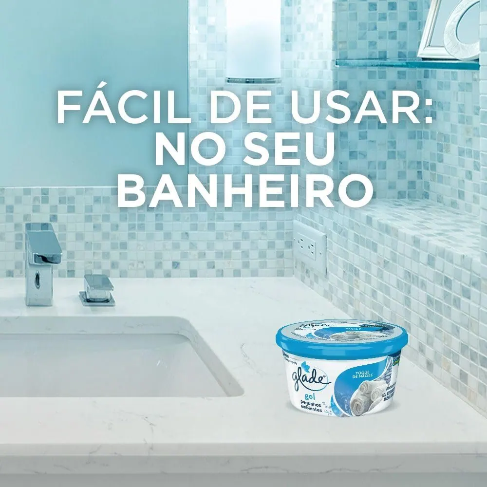Glade Desodorizador em Gel para Pequenos Ambientes Toque de Maciez 70g
