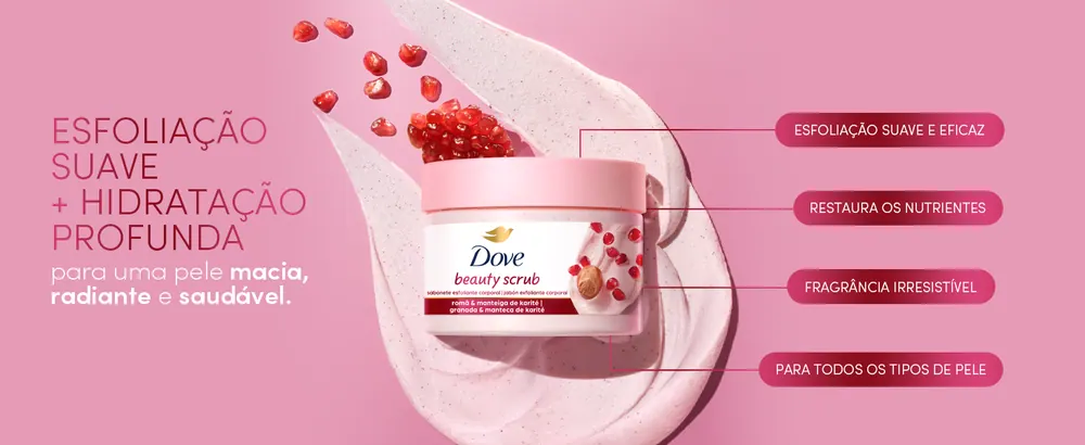 Dove Beauty Scrub Romã e Manteiga de Karité - imagem 1
