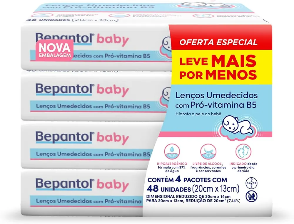 Bepantol Baby Lenço Umedecido Hipoalergênico - 192 Unidades