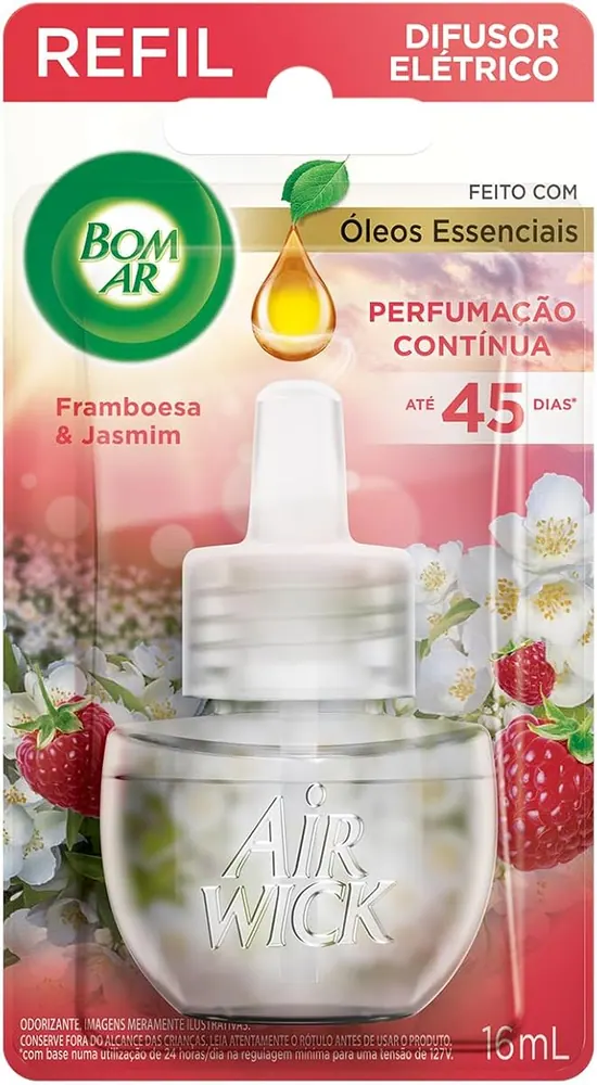 Bom Ar Difusor Elétrico Framboesa e Jasmim - Refil 16ml