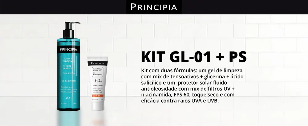 Principia Kit Gel de Limpeza GL-01 + Protetor Solar PS-01 FPS 60 - imagem 1