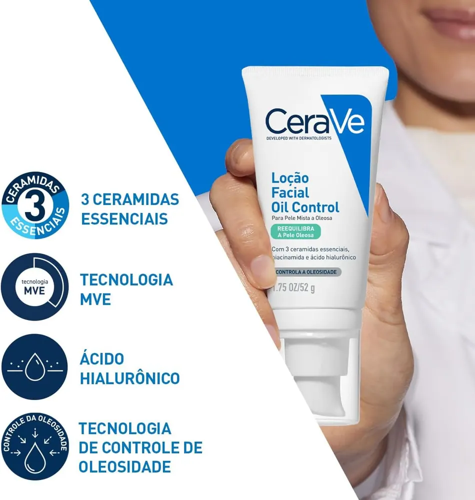CeraVe Oil Control Loção Facial Hidratante para Pele Oleosa 52g