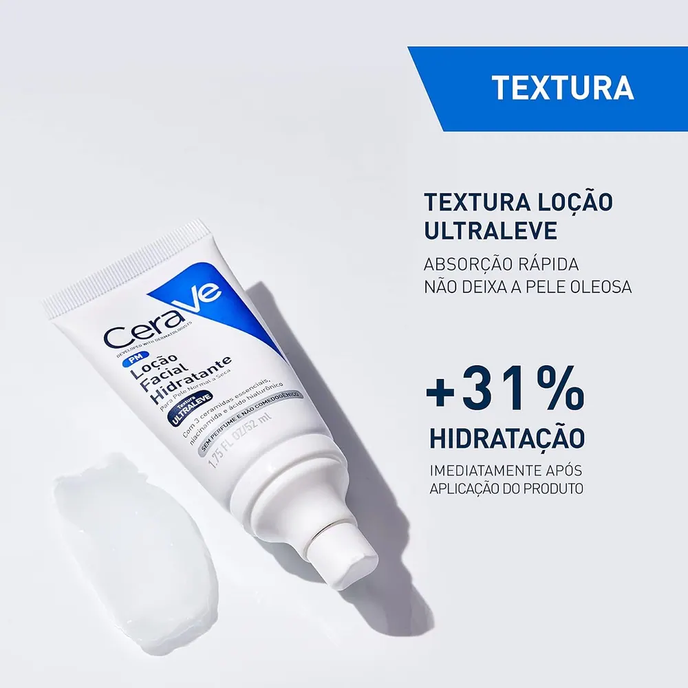 CeraVe Loção Facial Hidratante PM com Ceramidas 52ml