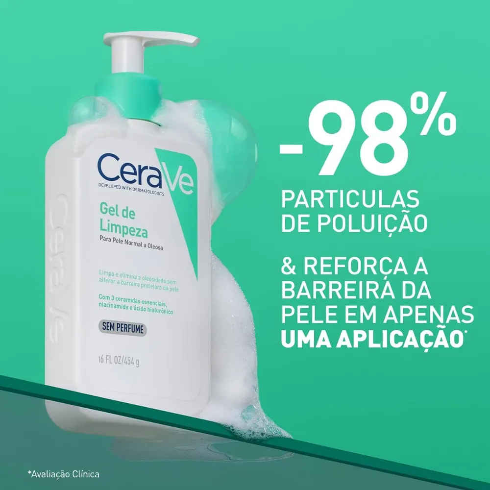 CeraVe Gel de Limpeza Facial para Pele Oleosa com Niacinamida - 454g