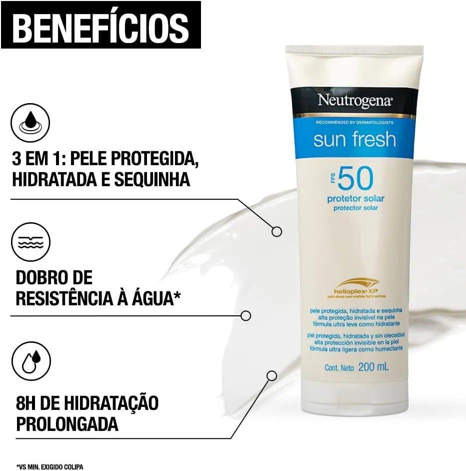 Neutrogena Sun Fresh Protetor Solar Corporal FPS 50 200ml