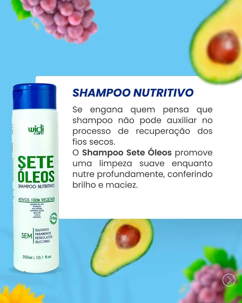 Widi Care Shampoo Nutritivo Sete Óleos 300ml