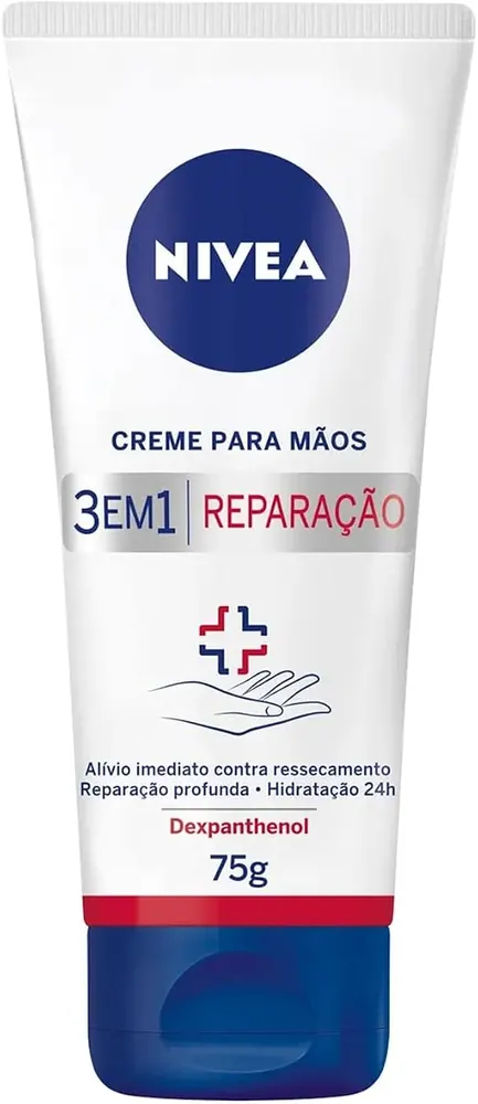 NIVEA Creme para Mãos Reparação 3 em 1 com Dexpantenol 75g