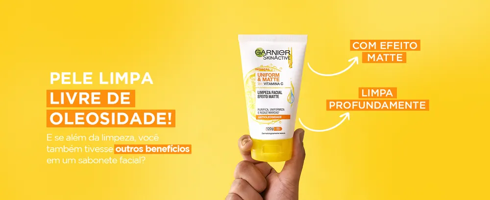 Sabonete Facial Garnier Uniform & Matte Vitamina C