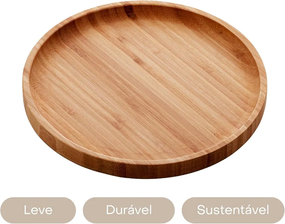 Lyor Bandeja de Bambu Round Natural 20cm