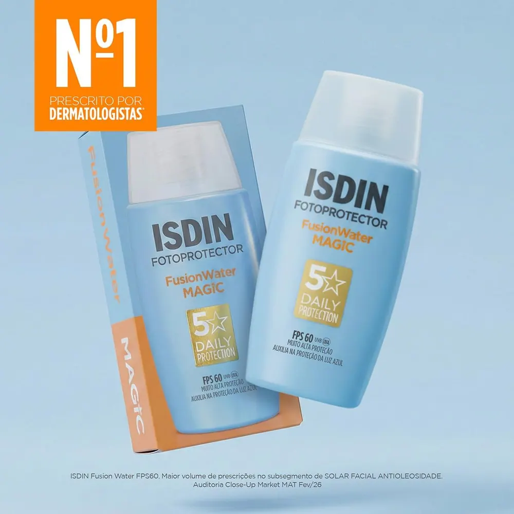 ISDIN Fusion Water 5 Stars Protetor Solar Facial FPS 60 Sem Cor 50ml