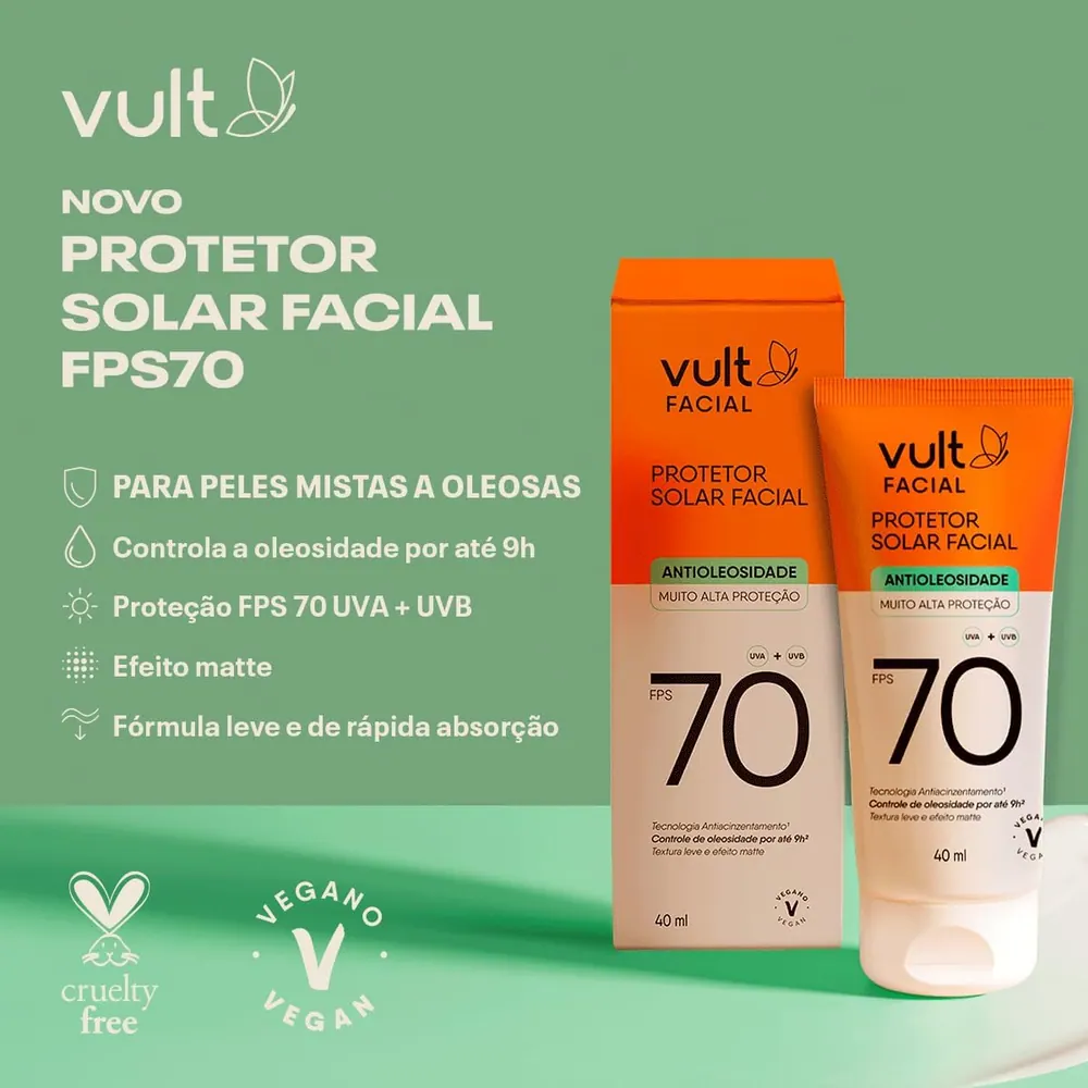 Vult Protetor Solar Facial FPS 70 40ml