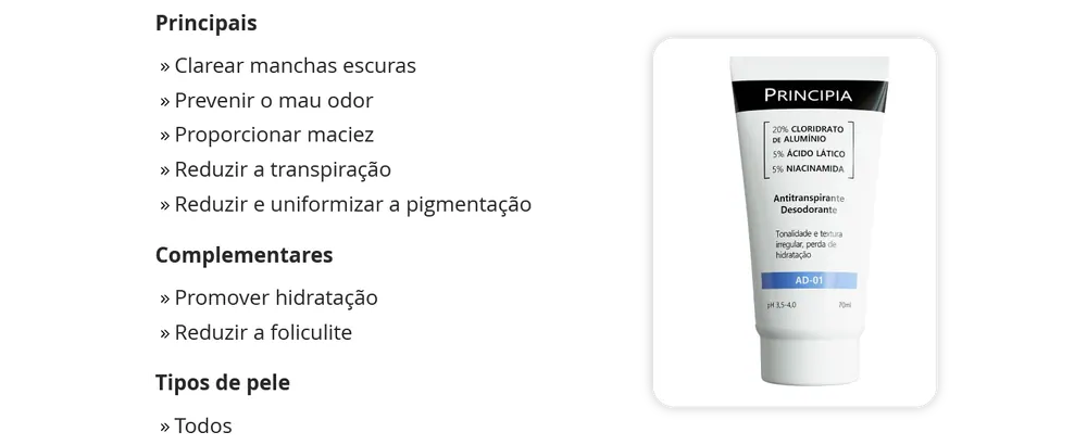 Resumo dos benefícios do AD-01