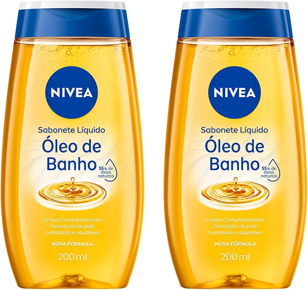 NIVEA Sabonete Líquido Óleo de Banho 200ml - Kit 2 Unidades