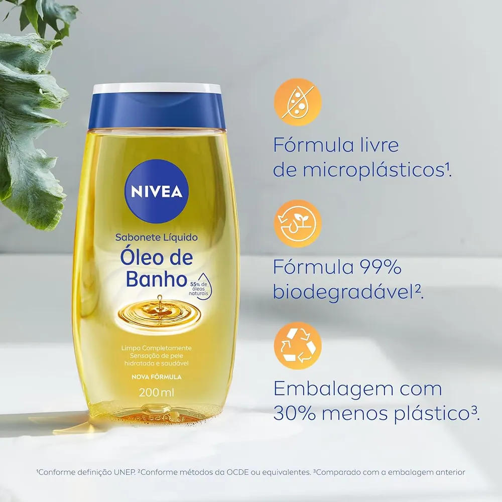 NIVEA Sabonete Líquido Óleo de Banho 200ml - Kit 2 Unidades