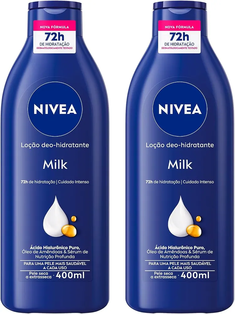NIVEA Loção Hidratante Milk Pele Seca a Extrasseca 400ml - Kit 2 unidades