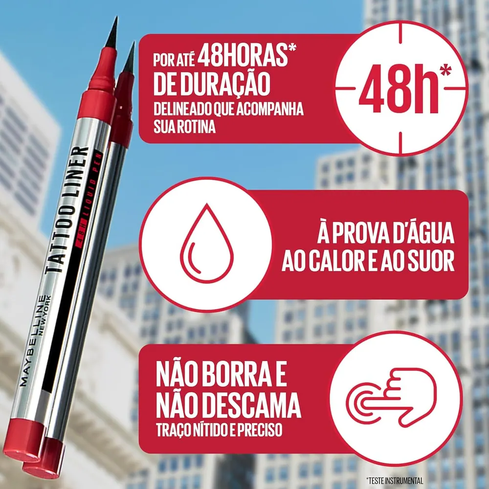 Maybelline NY Tattoo Liner Caneta Delineadora à Prova D'água Preto 1g