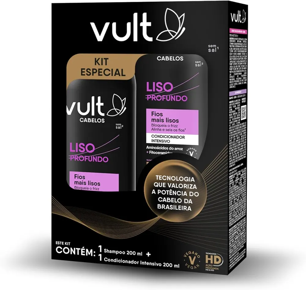 Vult Kit Shampoo e Condicionador Liso Profundo 2 x 200ml