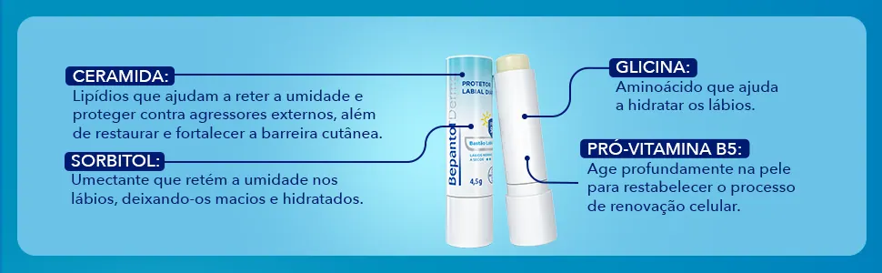 Bepantol Derma Protetor Labial: ativos