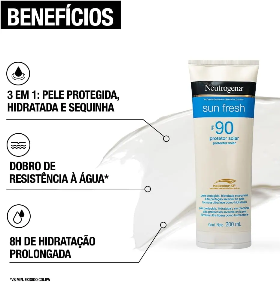 Neutrogena Sun Fresh Protetor Solar Corporal FPS 90 200ml