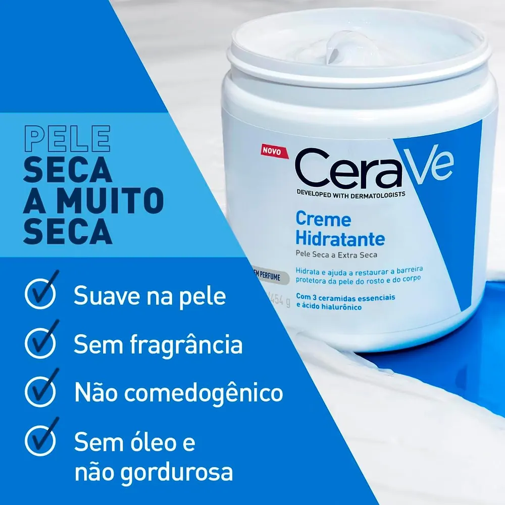 CeraVe Creme Hidratante Corporal Pele Seca a Extra Seca 453g