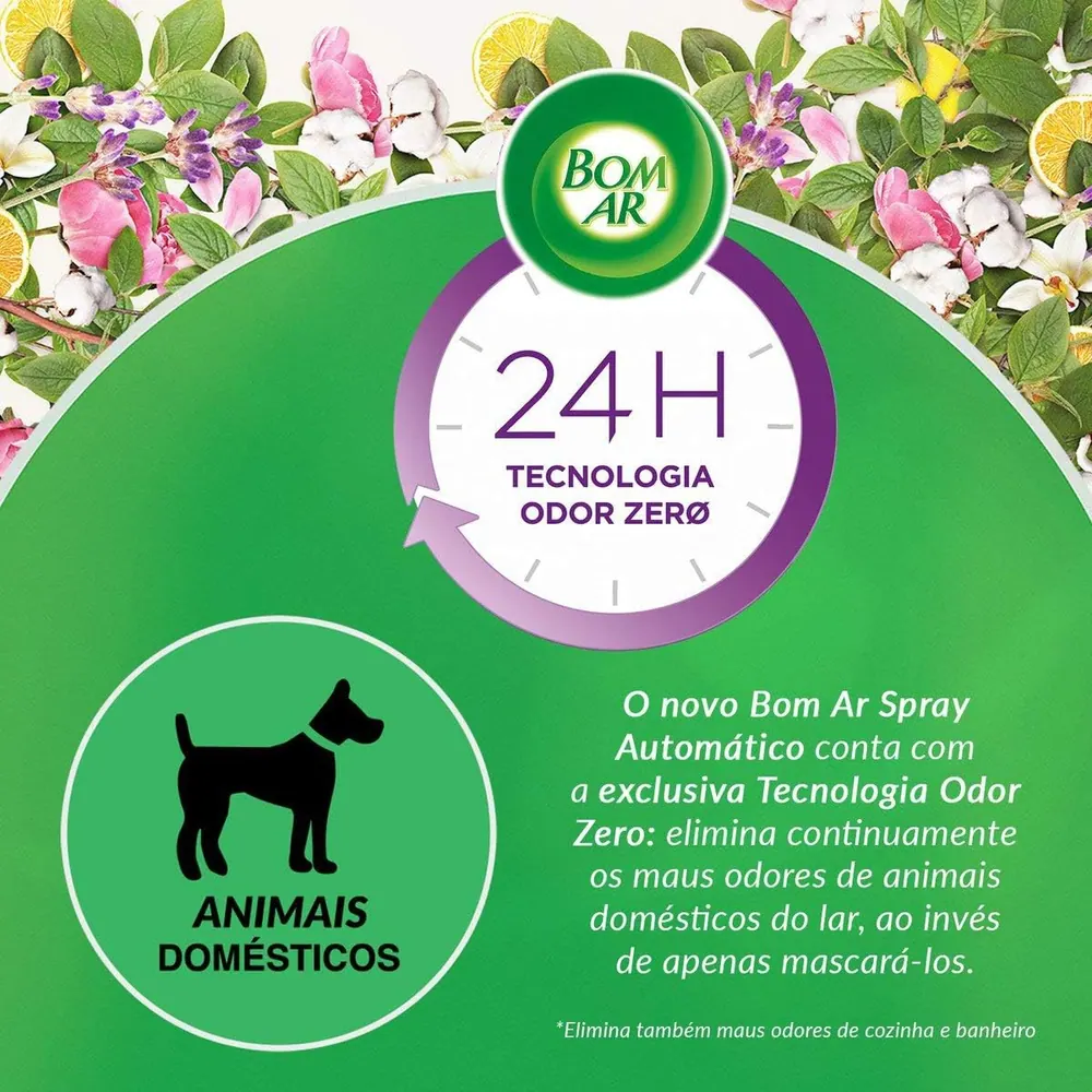 Bom Ar Freshmatic Aromatizador Automático Flor de Algodão - Aparelho + Refil 250ml