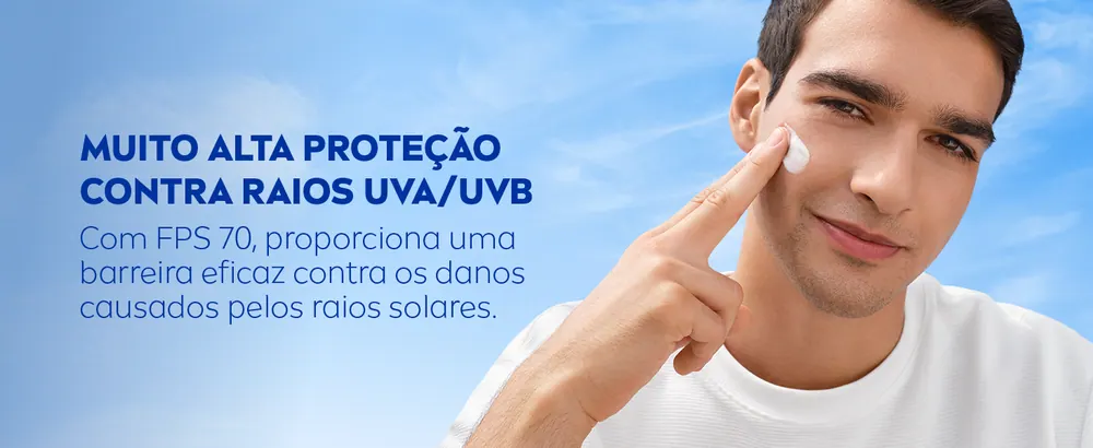 FPS 70 contra os danos dos raios solares