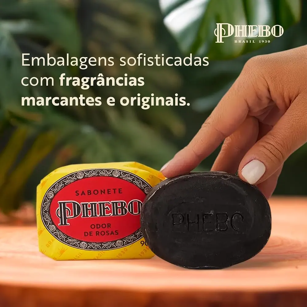Phebo Sabonete em Barra Odor de Rosas - Kit 12 x 90g