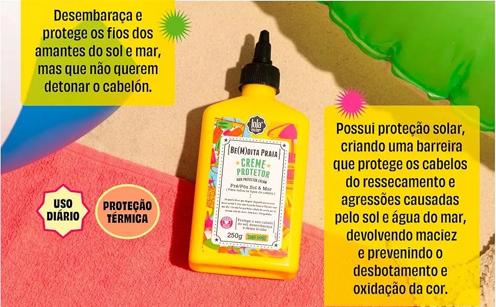 Lola Cosmetics Be(m)dita Praia, creme protetor capilar pré e pós-sol - imagem 5