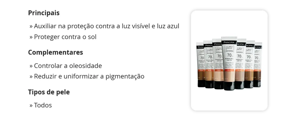 Principais características do PS-05
