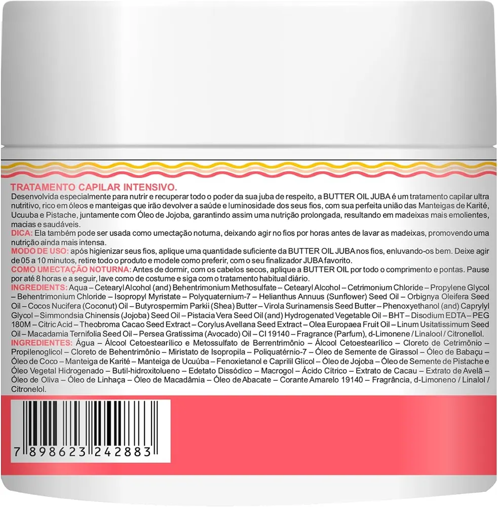 Widi Care Máscara de Tratamento Nutrição Juba Butter Oil 500g