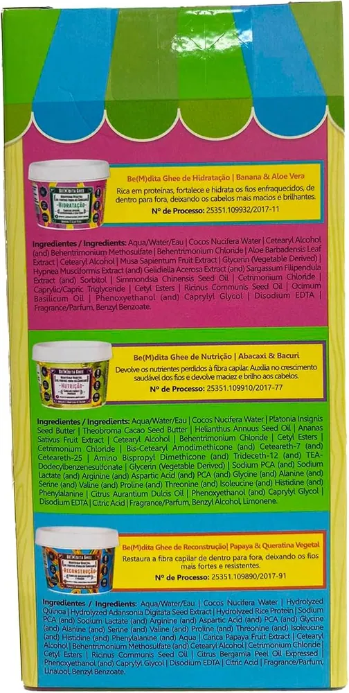 Lola Cosmetics Kit Cronograma Capilar Be(m)dita Ghee - 3 Máscaras Tamanho Mini