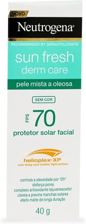 Neutrogena Sun Fresh Derm Care Protetor Solar Facial Sem Cor FPS 70 - 40g