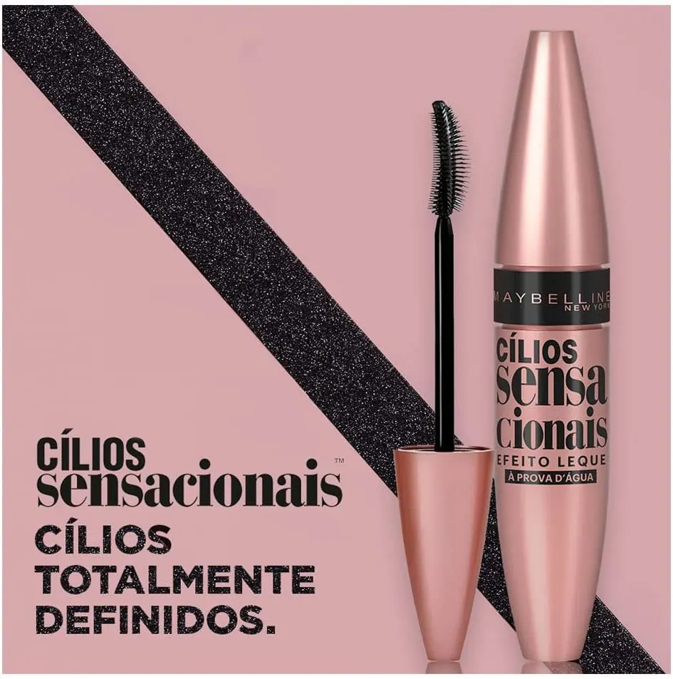 Maybelline Cílios Sensacionais Máscara de Cílios À Prova d'Água Preto Intenso 9,5ml