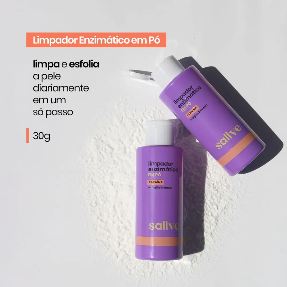 Sallve Limpador Enzimático em Pó com Papaína 30g