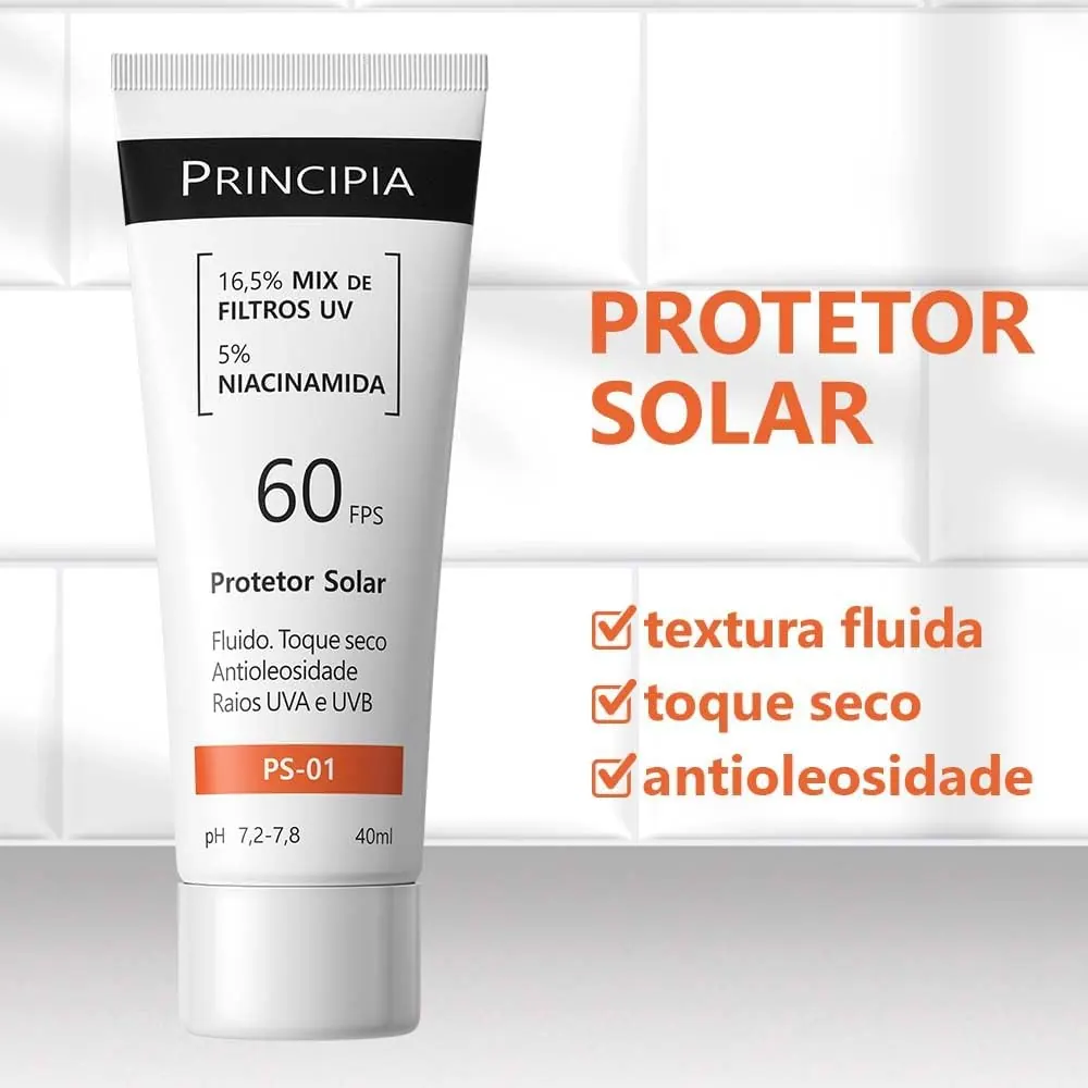 Principia Kit Gel de Limpeza GL-01 + Protetor Solar PS-01 FPS 60