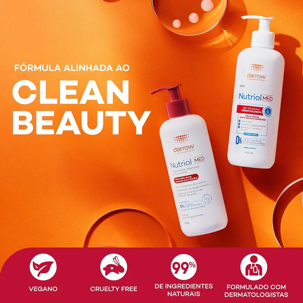 Darrow Nutriol Med Gel de Banho Dermatológico Pele Seca e Sensível 400ml
