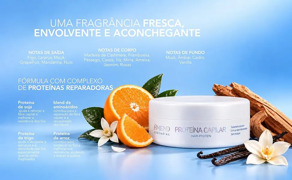 Pirâmide olfativa da Proteína Capilar Amend Essencial