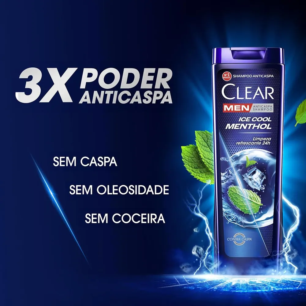 Clear Men Shampoo Anticaspa Ice Cool Menthol 400ml