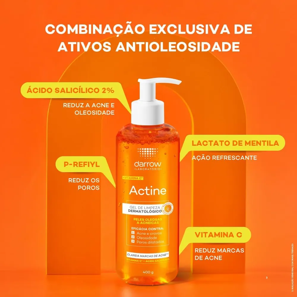 Darrow Actine Gel de Limpeza Facial com Ácido Salicílico e Vitamina C 140g