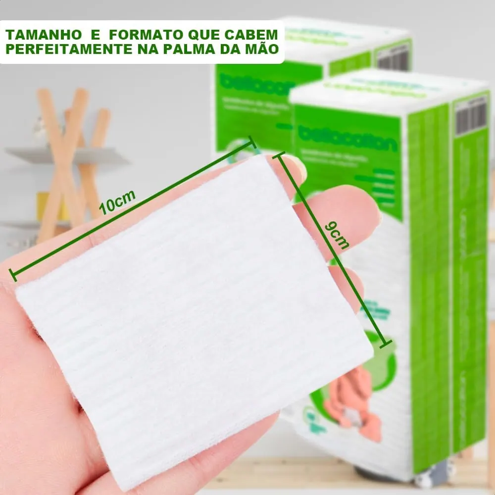 Bellacotton Algodão Quadrado Baby - Kit 3 Pacotes com 100 unidades (300 quadrados)