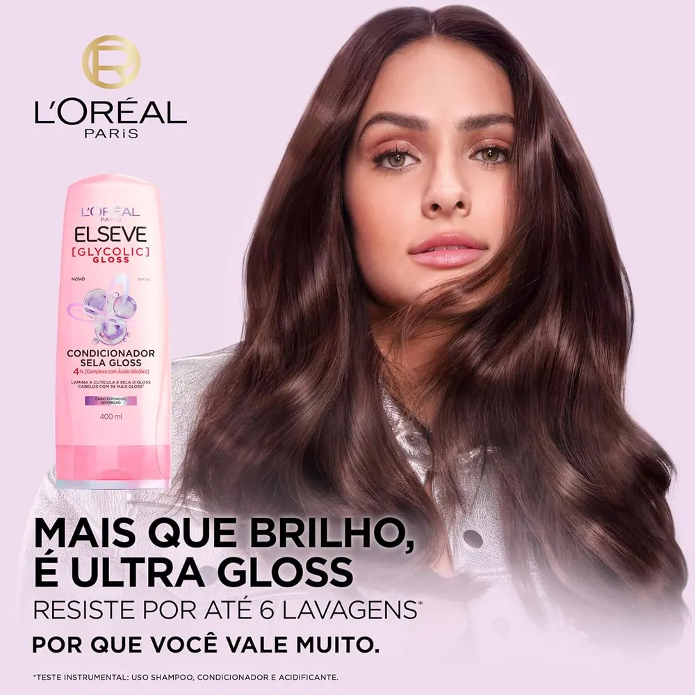 L'Oréal Paris Elseve Glycolic Gloss Condicionador Sela Gloss 400ml
