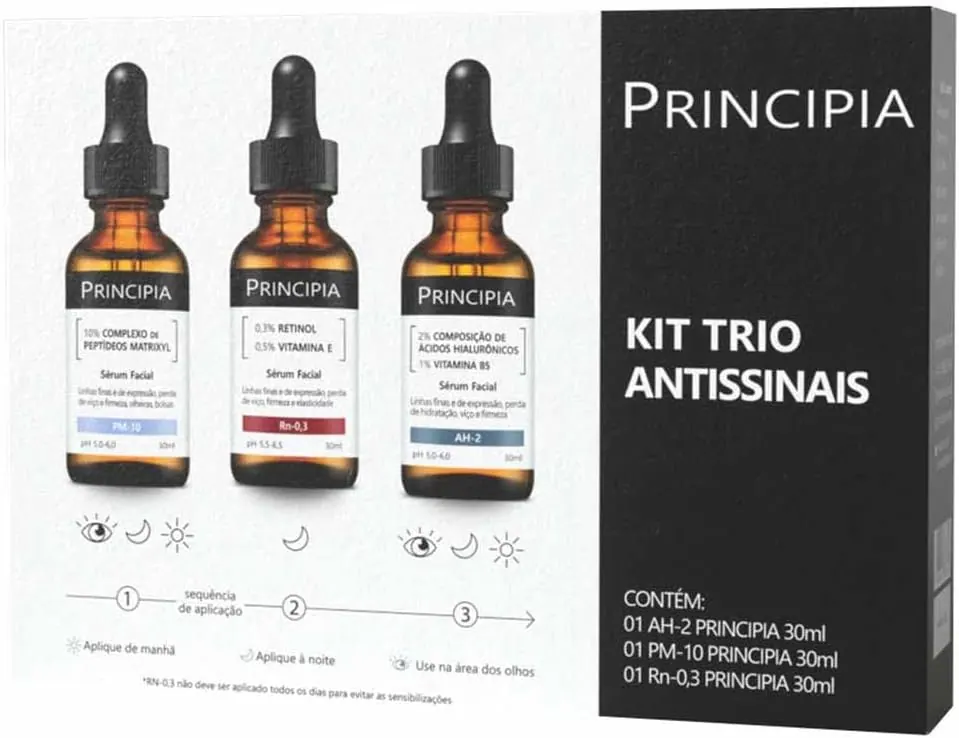 Principia Kit Antissinais Hialurônicos + Retinol + Peptídeos