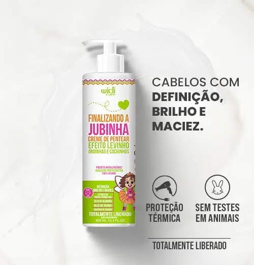 Widi Care Jubinha Creme de Pentear Finalizando a Jubinha Efeito Levinho 300ml